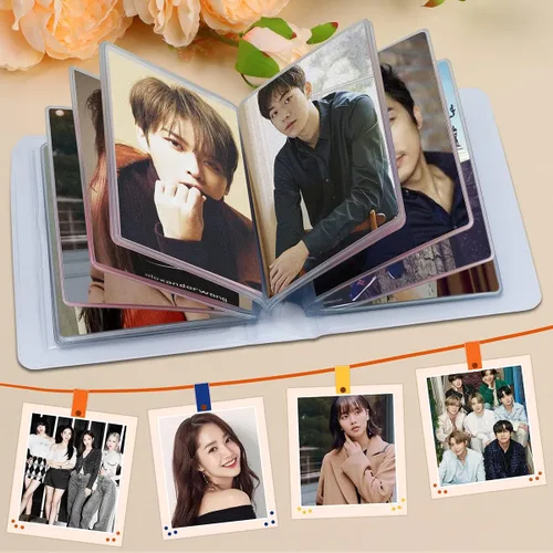 Vista 5 de Carpeta para tarjetas fotográficas de 3 pulgadas, soporte para tarjeta fotográfica Kpop, mini álbum de fotos, soporte para tarjeta de fotos, álbum
