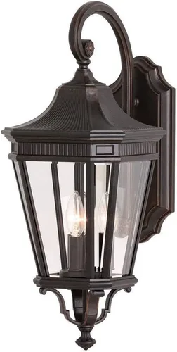 Vista 4 de Generation Lighting OL5400BK Cotswold Lane - Farol de pared para iluminación de patio al aire libre, negro, 1 luz