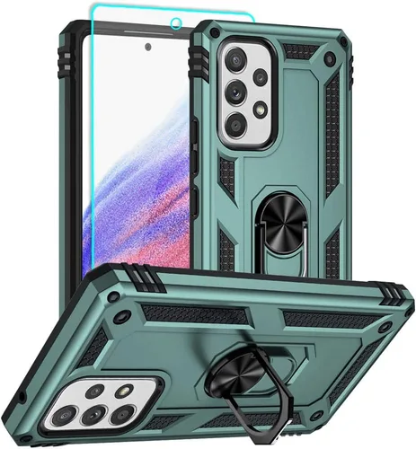 Vista 14 de Funda para Samsung A53 5G, Galaxy A53 5G con protector de pantalla, protección de cuerpo completo, funda de goma duradera para Samsung Galaxy A53