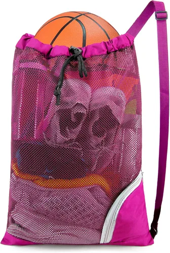 Vista 11 de BeeGreen Gym Bags for Men Women Mesh Drawstring Backpack for Swim Sports Workout Gear Gifts for Swimmers Beach Pool Wrestling Backpack Cinch Bag