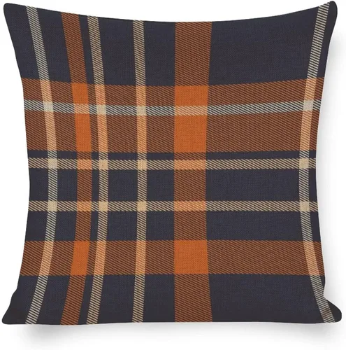 Vista 20 de Fundas de almohada decorativas rústicas y modernas, fundas de almohada retro a cuadros dorados a cuadros para sofá, cama, decoración del hogar, 16 x