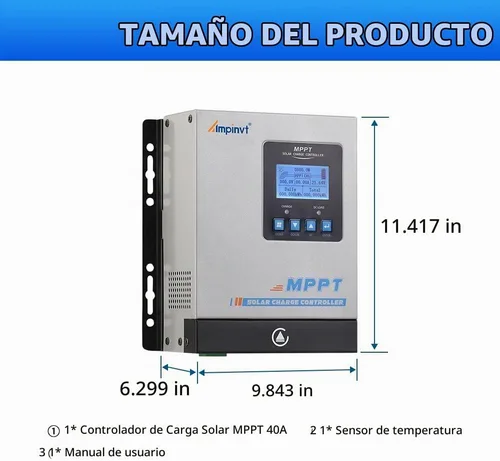 Vista 6 de 40A Controlador de Carga de Panel Solar MPPT, Regulador de Batería Solar 12v 24v 36v 48v auto máx 150v Entrada PV, adecuado para Batería de Litio