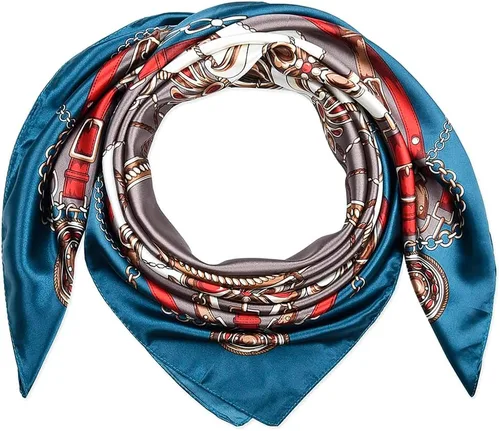 Vista 68 de corciova - Bufanda cuadrada grande para mujer, diadema sedosa para cabello rizado, lazo para dormir por la noche, bandana a la moda, 35 x 35