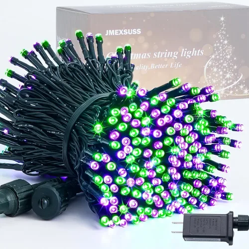 Vista 15 de JMEXSUSS Guirnalda de 250 luces LED que cambian de color, 11 modos, luces cálidas y multicolor para árbol de Navidad con luces de Navidad remotas al