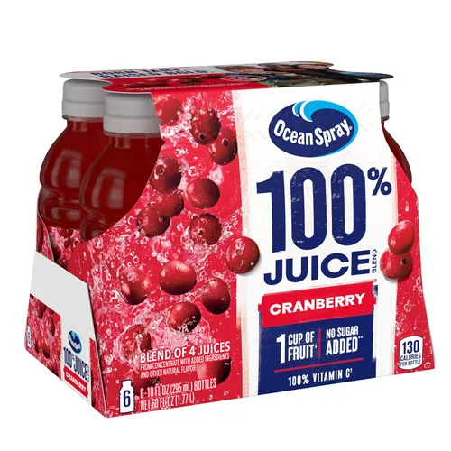 Vista 3 de Ocean Spray® Mezcla de jugo de arándano 100%, 10 onzas líquidas, 6 unidades (paquete de 1)