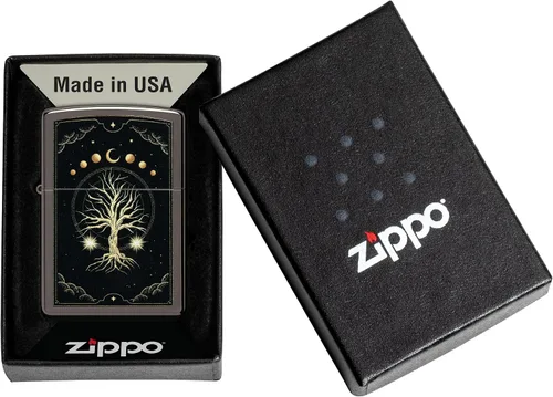 Vista 6 de Zippo Mystic Nature Design - Encendedor de bolsillo Black Ice