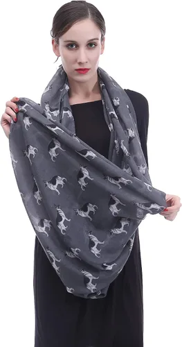 Vista 4 de Lina & Lily Bufanda ligera con estampado de perro pastor alemán, regalo para los amantes de los perros