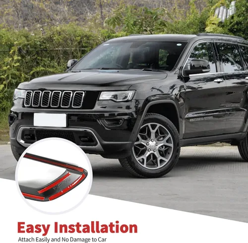 Vista 6 de Jimen Compatible con cubierta de luz antiniebla delantera para Jeep Grand Cherokee 2018-2020 (negro)
