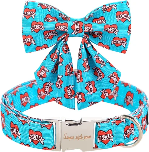Vista 36 de Unique style paws - Collar para perros con corbatín, collar ajustable para perros y gatos, pequeño, mediano y grande