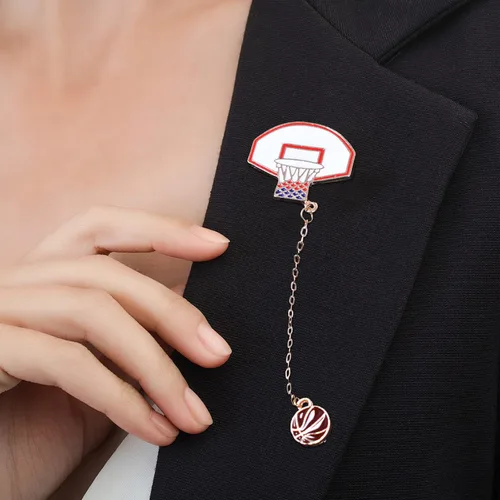 Vista 2 de Jewelry Making Pin Backs Frame Basketball Brooch Creative Design Brooch Funny Brooch Cartoon Badge Backing for