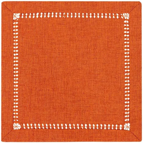 Vista 6 de Grelucgo - Camino de mesa o cubierta de tocador rectangular hecha a mano, color naranja