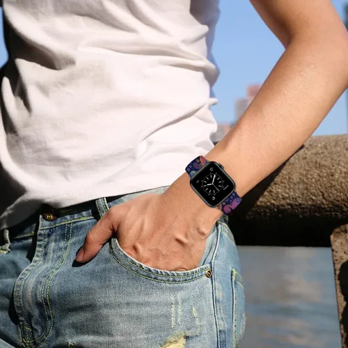Vista 6 de Correas de reloj de silicona suave compatibles con Apple Watch de 1.496 in 1.575 in 1.614 in 1.654 in 1.732 in 1.772 in 1.811 in 1.929 in Ultra 2
