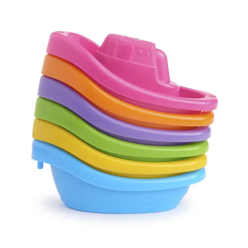 Vista 3 de Munchkin® Little Boat Train - Juguete de baño, divertido para bebés y niños pequeños, juego de 6 piezas