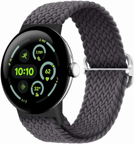 Vista 30 de Correas trenzadas Solo Loop compatibles con Google Pixel Watch 4, 3, 2, 1 de 1.61 pulgadas/1.77 pulgadas, correas elásticas ajustables de nailon