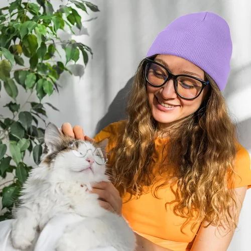 Vista 3 de American Trends Gorro para hombre y mujer, gorro de punto suave y lindo con diseño de calavera