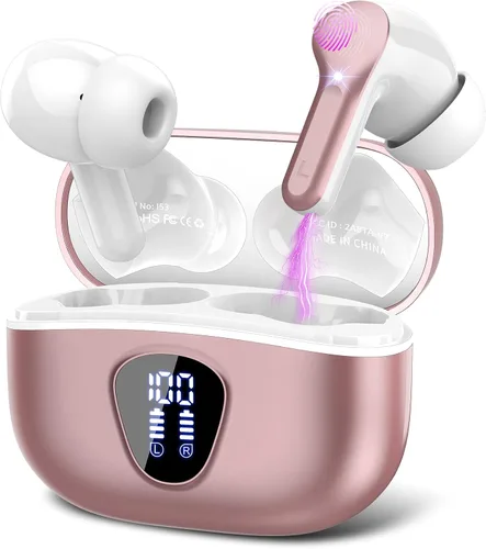 Vista 9 de Auriculares inalámbricos, Bluetooth 5.3 Auriculares estéreo de alta FG-Blanco Puro