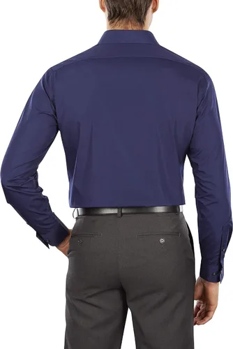 Vista 2 de Van Heusen - Camisa de vestir de tela de popelina para hombre, unicolor, corte ajustado