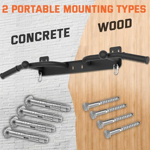 Vista 6 de Wall Mounted Pull Up Bar - Heavy Duty Chin Up Bar, Pull-Up Bar for Garage, Joist, Wall Mount - Multifunctional Fitness Bar, Supports up to 600 Lbs