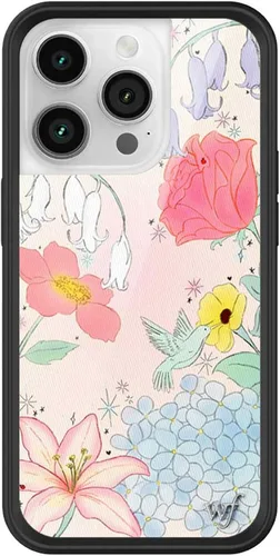 Vista 56 de Wildflower Carcasas – Compatible con iPhone 14 Pro Protector negro parachoques, certificado de prueba de caída de 6.5 pies, propiedad de mujeres