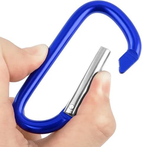 Vista 4 de GOGO 48PCS mosquetón clip de llavero de 3 pulgadas, gancho de mosquetón de metal de aluminio en forma de D