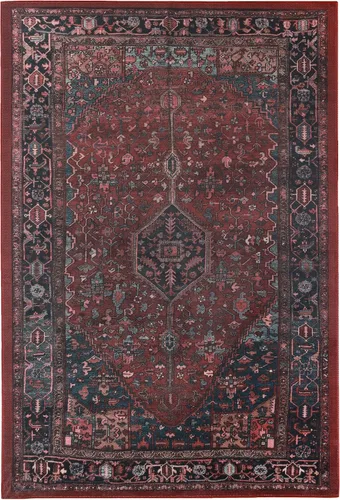 Vista 14 de SUPERIOR Medallion - Alfombra lavable, respaldo de algodón, alfombra para mesa de comedor, alfombra para vestíbulo, de fácil cuidado, alfombra Negro