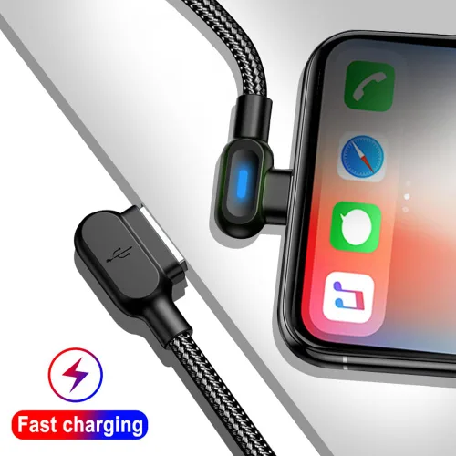 Vista 3 de Cable USB tipo C de sincronización en ángulo recto de 90 grados y carga rápida compatible con Redmi K40 Gaming Plus, Redmi K50 Esports Edition