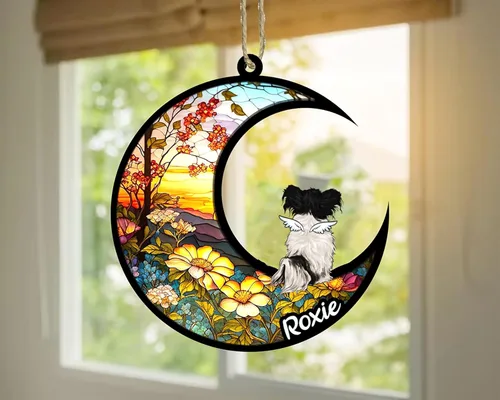 Vista 704 de LOVELYPOD Adorno de Navidad personalizado para perro Basset Hound (marrón) Basset Hound (marrón) adorno para atrapasoles de perro, razas de perros