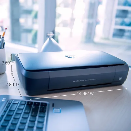 Vista 15 de Impresora móvil todo en uno HP Officejet 250 (cz992 a), Negro
