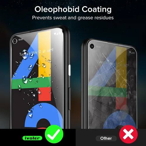 Vista 7 de ivoler Paquete de 2 protectores de pantalla de vidrio templado para Google Pixel 4a 4G (5.8 pulgadas)