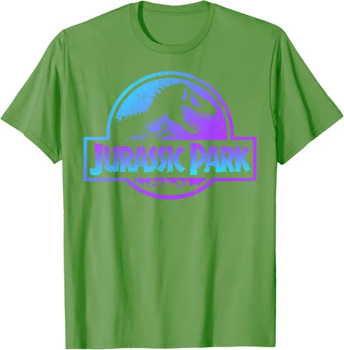 Vista 19 de Jurassic Park Camiseta de manga corta con logotipo Fossil azul y morado Negro