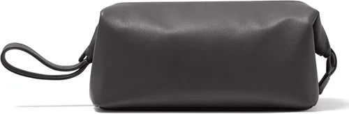Vista 7 de Leatherology Neceser enmarcado – Kit de cuero Dopp con apertura de boca ancha, forro resistente al agua y compartimentos con cremallera, Coñac