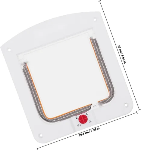 Vista 2 de NUOBESTY Puerta de gato con bloqueo para puertas interiores, material ABS, control de acceso bidireccional para mascotas, puerta para cachorros