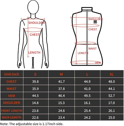 Vista 3 de duo-nattern Heated Vest For Women USB Rechargeable Washable Heated Vest Black Skiing Camping Hiking