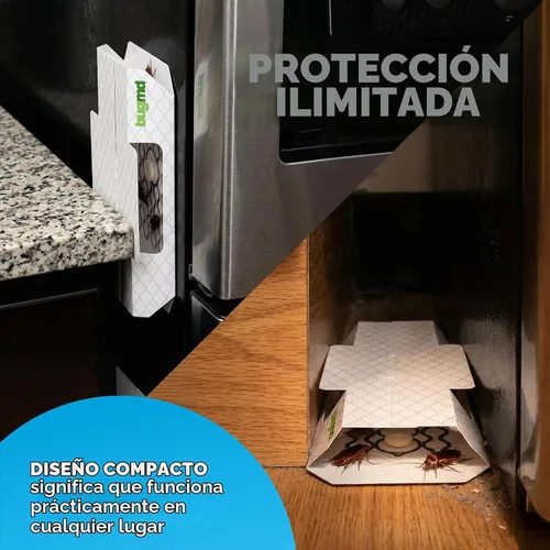 Vista 7 de BugMD Trampa para Cucarachas de Interior y Mata Cucarachas - Trampa Pegajosa para Insectos, Arañas y Grillos para el Hogar - Trampas de Pegamento