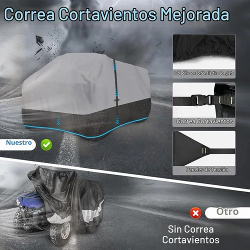 Vista 3 de Cubierta para ATV, 600D impermeable y resistente al viento, cubierta de 4 ruedas, cubierta cuádruple para Polaris Yamaha Suzuki Honda