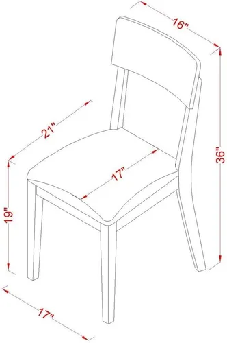 Vista 3 de East West Furniture ADC-LWH-LC Andi - Juego de 2 sillas de comedor tapizadas de piel sintética, color blanco lino