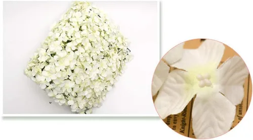 Vista 5 de Paquete de 10 paneles de pared de flores blancas de 24 x 16 pulgadas, flores artificiales blancas, decoración de pared de tela de seda