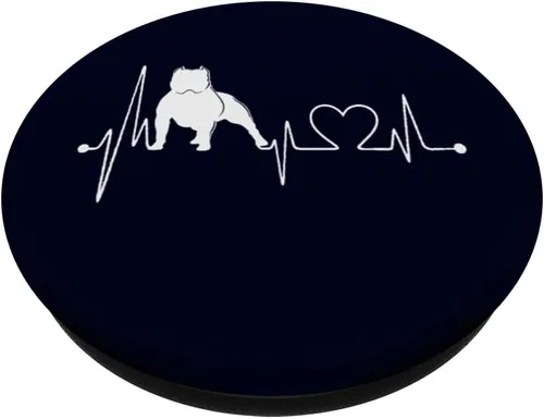 Vista 2 de American Bully Dog My Heartbeat EKG Funny Dogs My Cardio PopSockets intercambiables PopGrip