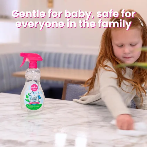 Vista 3 de Dapple Spray de limpieza multiusos para bebés y toallitas multiusos (paquete de 2) botella de 16.9 onzas líquidas, 30 toallitas de limpieza