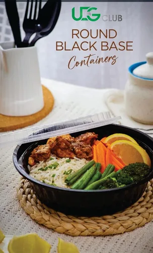 Vista 2 de Contenedores de plástico reutilizables de 7 pulgadas, contenedores de alimentos desechables, recipientes de almacenamiento de alimentos con tapas