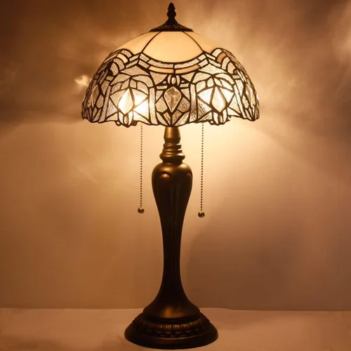 Vista 2 de WERFACTORY Tiffany Lamp Series SAStained Glass Style Pantalla Decorativa Sala de estar Dormitorio