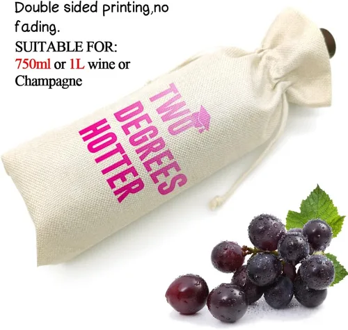 Vista 4 de Graduación dos grados más caliente, divertida bolsa de vino bonita, regalo de graduación universitaria para él, para él, para ella, felicitaciones