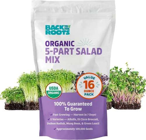 Vista 13 de Back to The Roots Semillas de alfalfa 100% orgánicas 1 libra sin transgénicos Densas en nutrientes, fáciles de cultivar, ricas en fibra