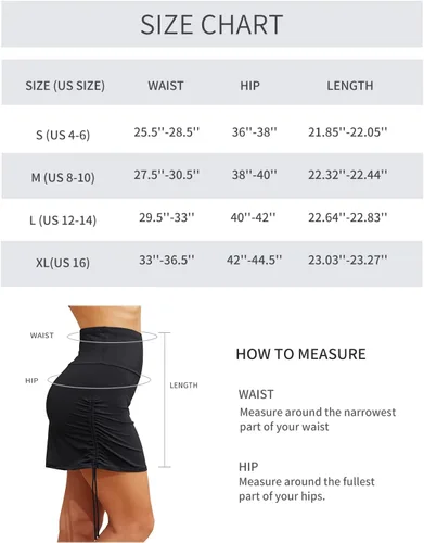 Vista 7 de Holipick Women's High Waisted Swim Skirt Tummy Control Ruched Drawstring Swimsuit Bottom with Built in Panty