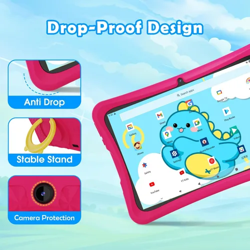 Vista 6 de DigiLand Android 15 Kids Tablet, tabletas de 10.1 pulgadas, 6 GB de RAM+32 GB de ROM (ampliar a TF), control parental, software para niños 10