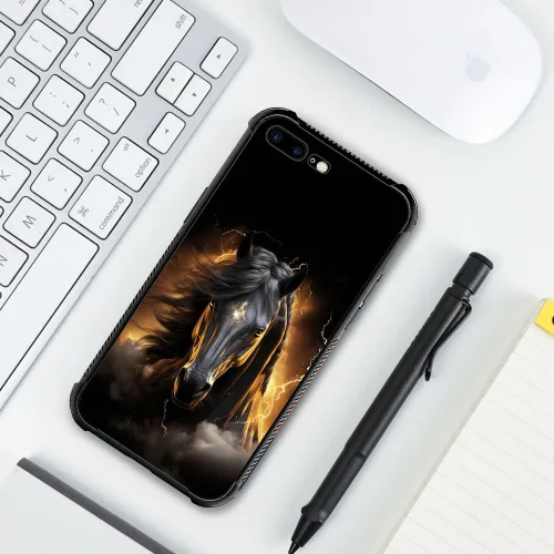 Vista 5 de DAIZAG Funda compatible con iPhone 7/8 Plus, protección completa, a prueba de golpes, antiarañazos, funda de poliuretano termoplástico para hombre