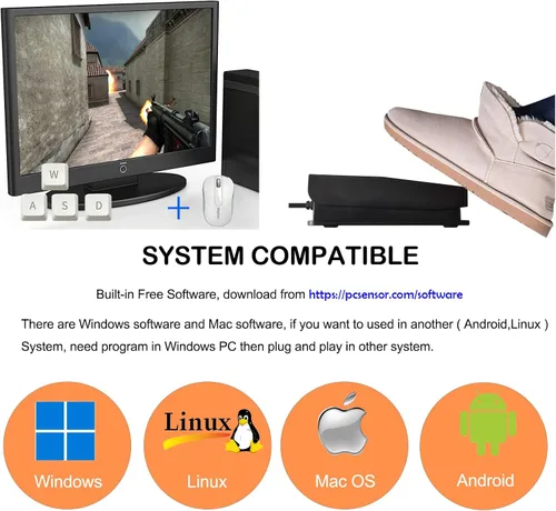 Vista 5 de iKKEGOL Pedal de pie USB digital óptico actualizado 2023, interruptor de pie USB único para control de juego, interruptor de pie programable de una