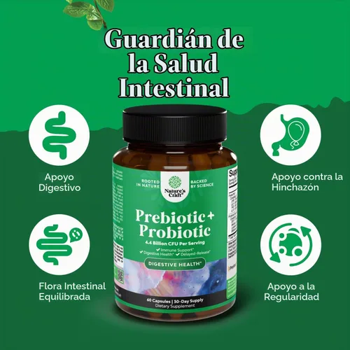 Vista 2 de Prebióticos y probióticos para la salud intestinal y el apoyo digestivo
