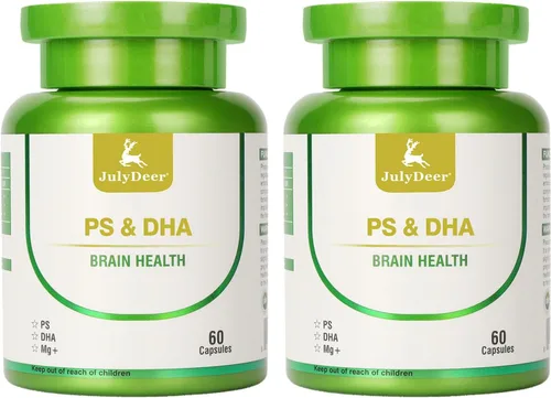 Vista 7 de JulyDeer Magnesio-100 mg, DHA-100 mg, fosfatidilserina-40 mg, suplementos de complejo de magnesio para la salud cerebral de los niños mayores