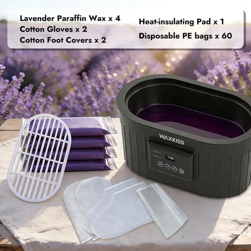 Vista 2 de Waxkiss - Máquina de cera de parafina para manos y pies, baño de parafina de 169.1 fl oz con calentador de cera de parafina de lavanda para spa